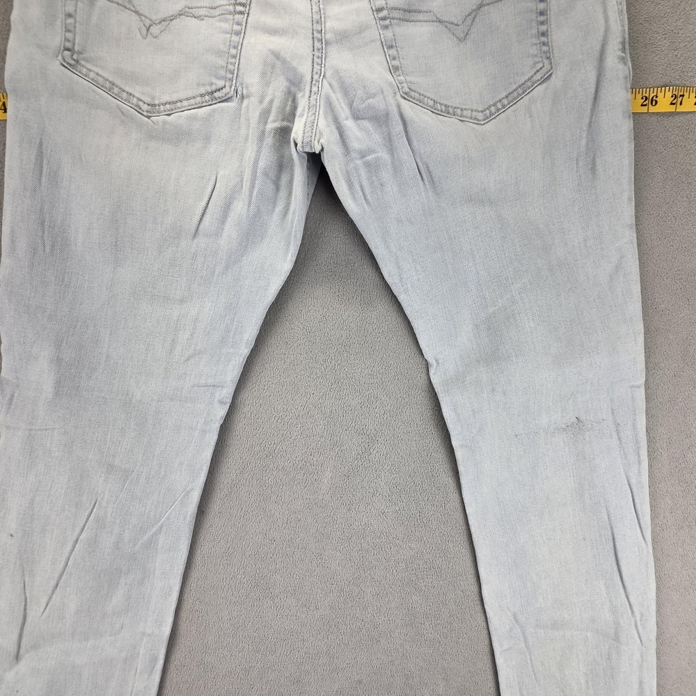 Diesel Jeans Mens 32x30 Blue Sleenker Skinny Stretch Light Wash Button Fly 009BJ - Picture 14 of 16